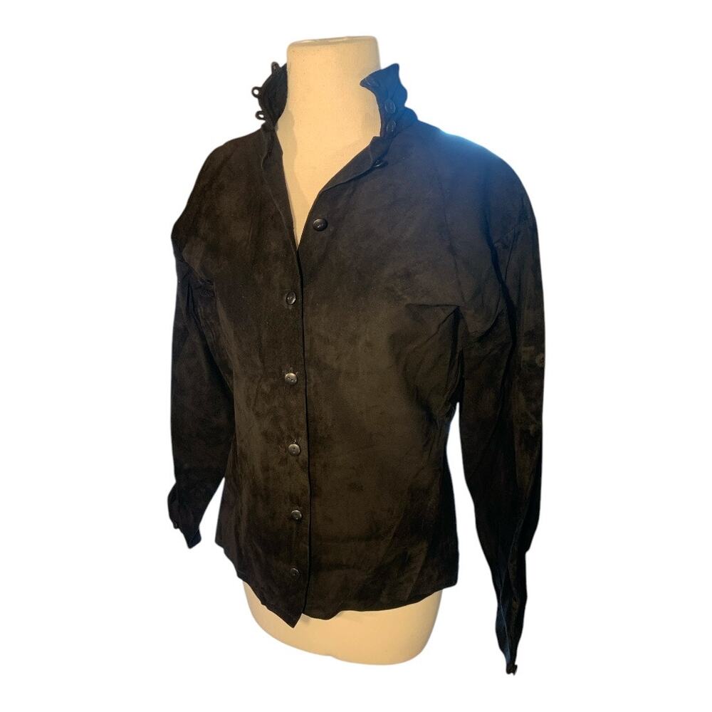 Vintage Pia Rucci Leather Suede Shirt Girl's Teen Large